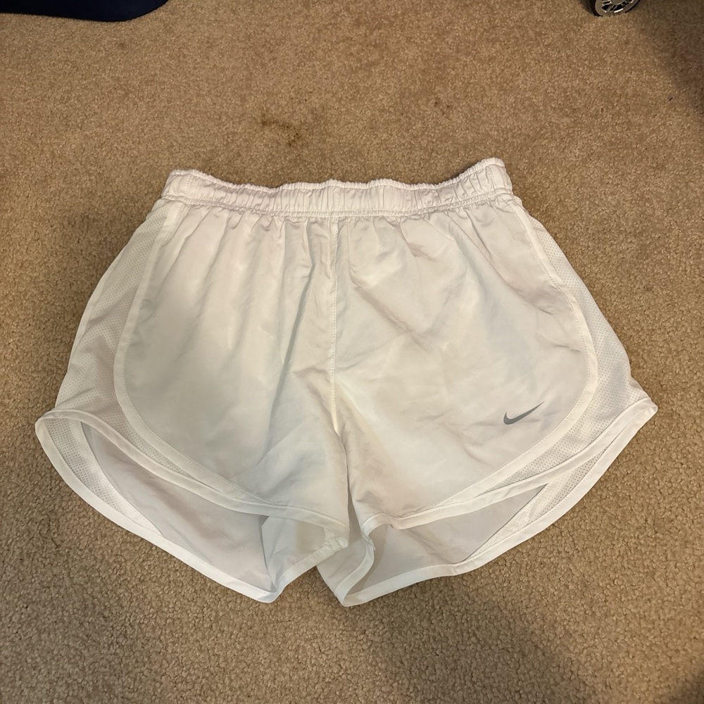 Nike White Athletic Shorts with Elastic Waistband